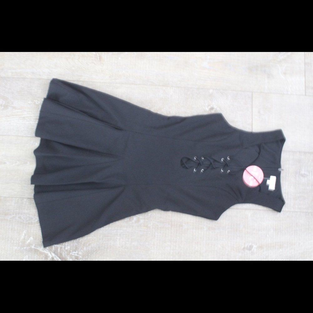 Lace up front skater dress